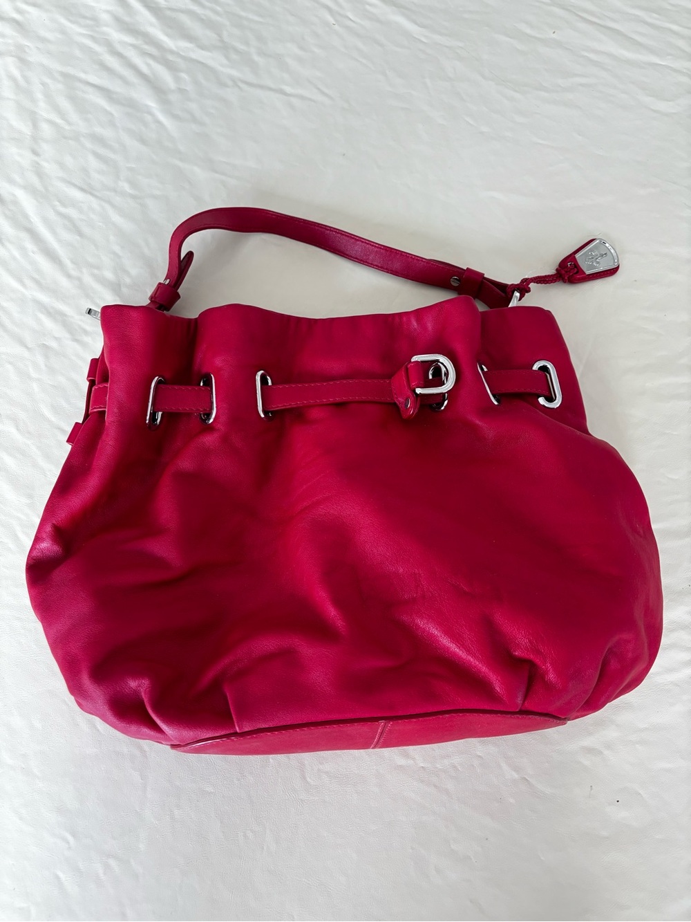 Cole Haan Red Leather Bucket Purse